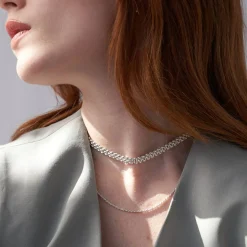 Texture Chain Necklace- Silver