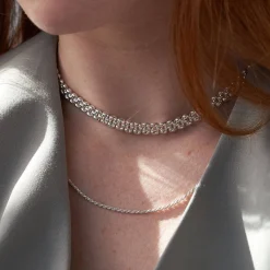 Texture Chain Necklace- Silver