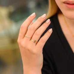 Tiny Initial Ring - Gold Vermeil