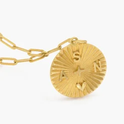 Tyra Initial Medallion Necklace - Gold Vermeil
