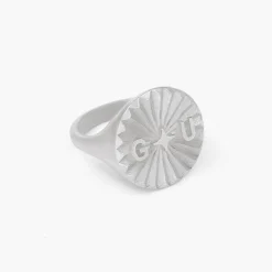 Tyra Initial Medallion Ring - Silver