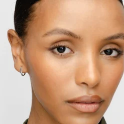 U Shape Hoop Earrings - Silver