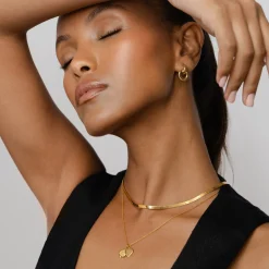 Willow Card Initials Necklace - Gold Vermeil