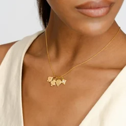 Willow Card Initials Necklace with Diamond - Gold Vermeil