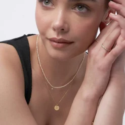 Willow Disc Initial Necklace - Gold Vermeil