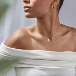 Willow Drop Initial Necklace - 14K Solid Gold