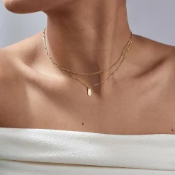 Willow Drop Initial Necklace - 14K Solid Gold