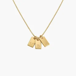 Willow Tag Initial Necklace - Gold Vermeil
