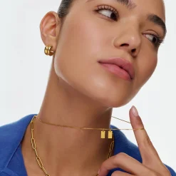 Willow Tag Initial Necklace - Gold Vermeil