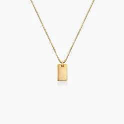 Willow Tag Necklace - Gold Vermeil