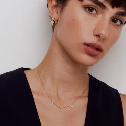 Zoe Cubic Zirconia Initial Necklace - Gold Vermeil